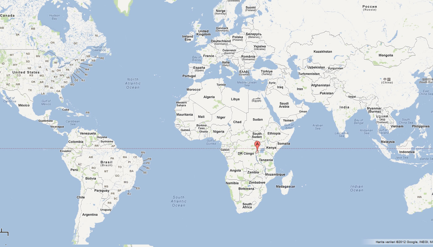 carte du Rwanda monde